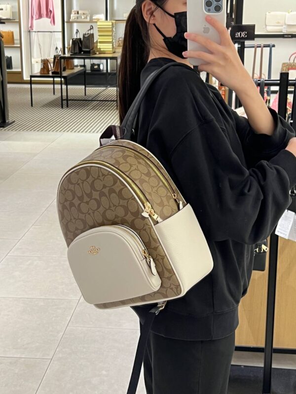 Court Backpack In Signature Canvas (Khaki Saddle 2) - Image 6