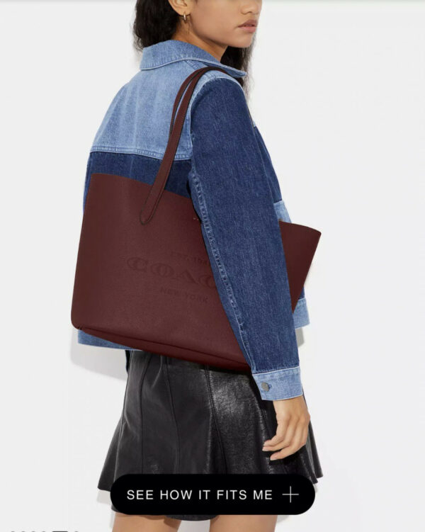 Coach Cameron Tote (silver/wine) - Image 3