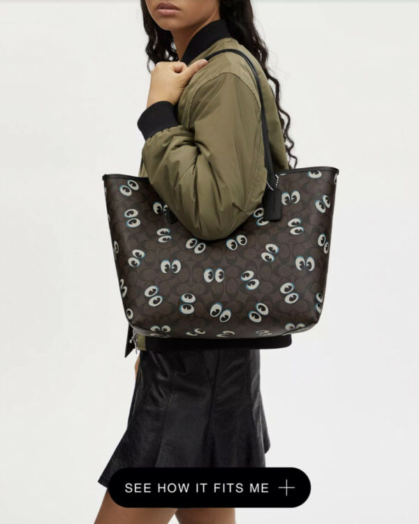 Coach City Tote In Signature Canvas With Eyes (im/brown/black Multi) - Image 2
