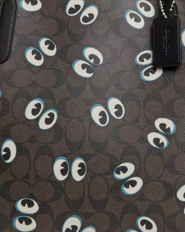 Coach City Tote In Signature Canvas With Eyes (im/brown/black Multi) - Image 3