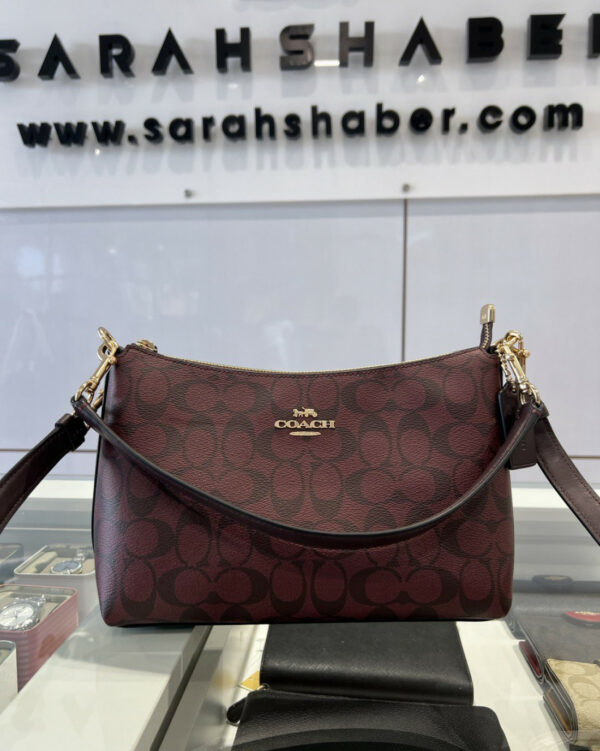 Coach Clara Shoulder Bag In Signature Canvas (Oxblood Multi) - Image 3