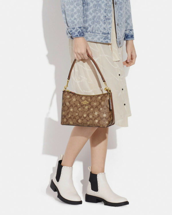 Coach Clara Shoulder Bag In Signature Canvas With Snowflake Print (im/khaki/gold Multi) - Image 3