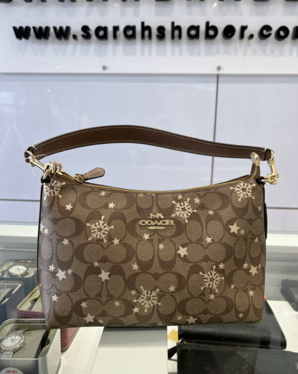 Coach Clara Shoulder Bag In Signature Canvas With Snowflake Print (im/khaki/gold Multi) - Image 5
