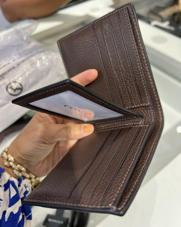 Coach Compact Id 3 In 1 Wallet With Stripe (gunmetal/mahogany Multi) - Image 3