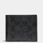 Coach Compact Id 3 In 1 Wallet In Signature (Black Oxblood)