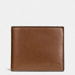 Coach Compact Id Wallet 3 in 1 In Sport Calf Leather (Dark Saddle)
