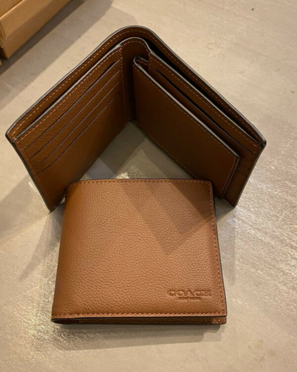 Coach Compact Id Wallet 3 in 1 In Sport Calf Leather (Dark Saddle) - Image 2