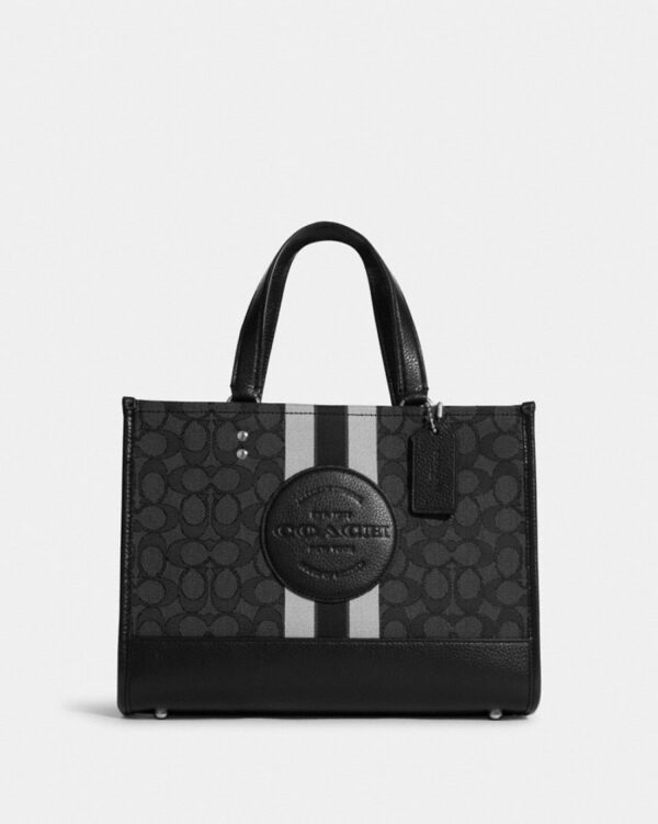 Coach Dempsey Carryall In Signature Jacquard With Stripe And Coach Patch (Smoke Multi)