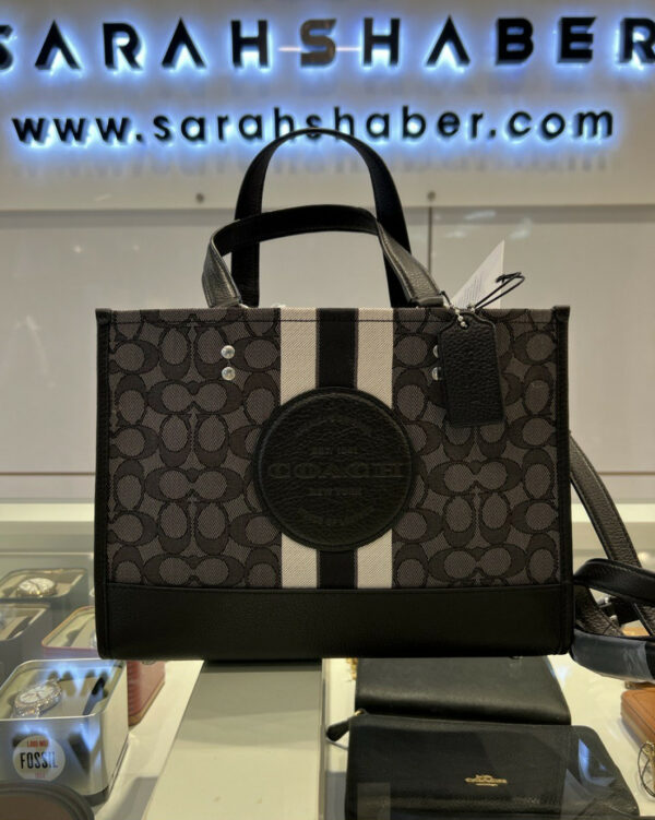 Coach Dempsey Carryall In Signature Jacquard With Stripe And Coach Patch (Smoke Multi) - Image 5