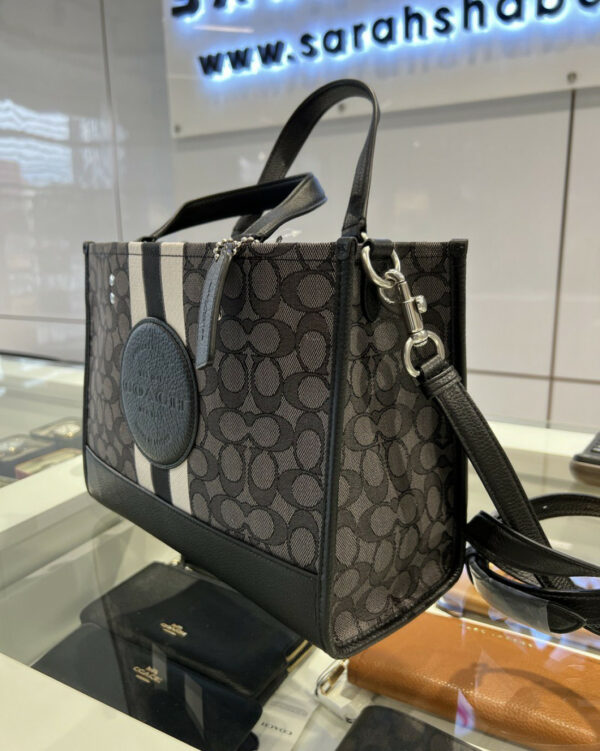 Coach Dempsey Carryall In Signature Jacquard With Stripe And Coach Patch (Smoke Multi) - Image 4