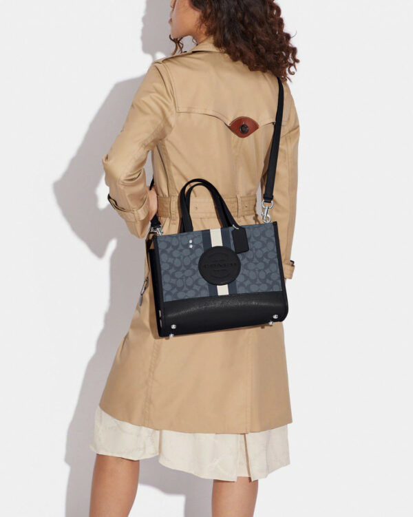 Coach Dempsey Carryall In Signature Jacquard With Stripe And Coach Patch (sv/denim/midnight Navy) - Image 6