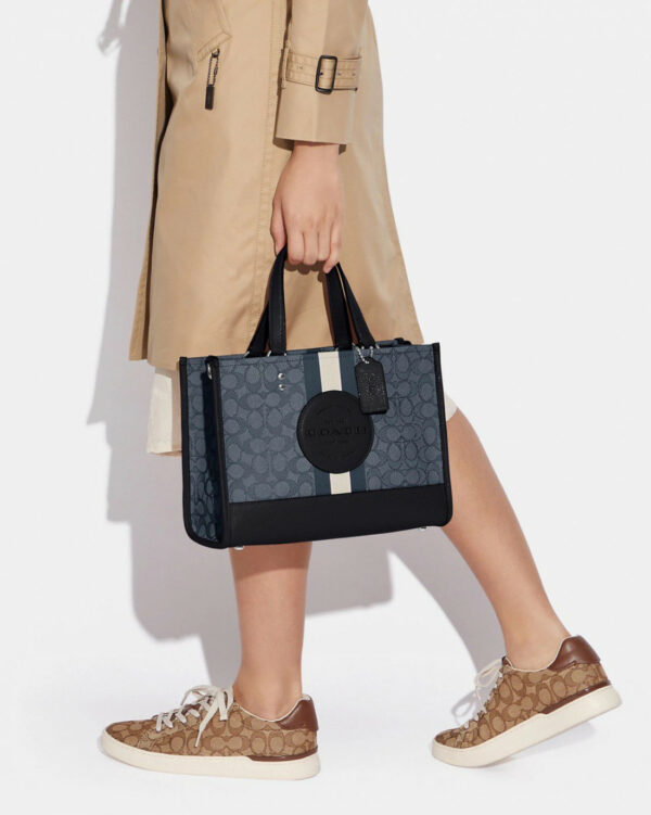 Coach Dempsey Carryall In Signature Jacquard With Stripe And Coach Patch (sv/denim/midnight Navy) - Image 5