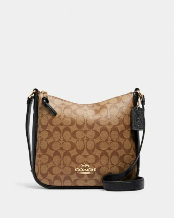 Coach Ellie File Bag In Signature Canvas (im/khaki/black)