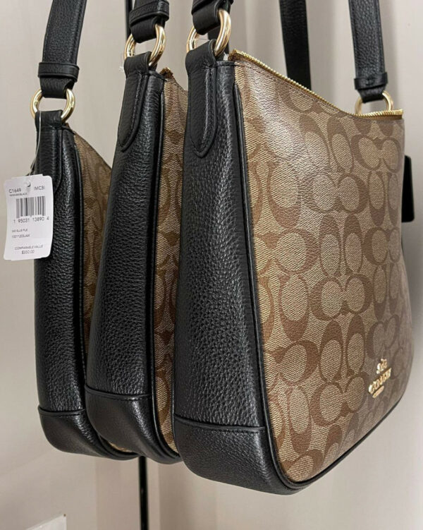 Coach Ellie File Bag In Signature Canvas (im/khaki/black) - Image 7