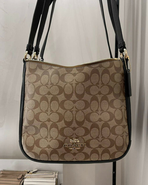 Coach Ellie File Bag In Signature Canvas (im/khaki/black) - Image 6