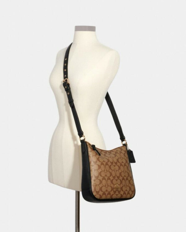 Coach Ellie File Bag In Signature Canvas (im/khaki/black) - Image 3