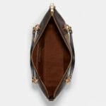 COACH KACEY SATCHEL IN BLOCKED SIGNATURE CANVAS (IM:BROWN BLACK)