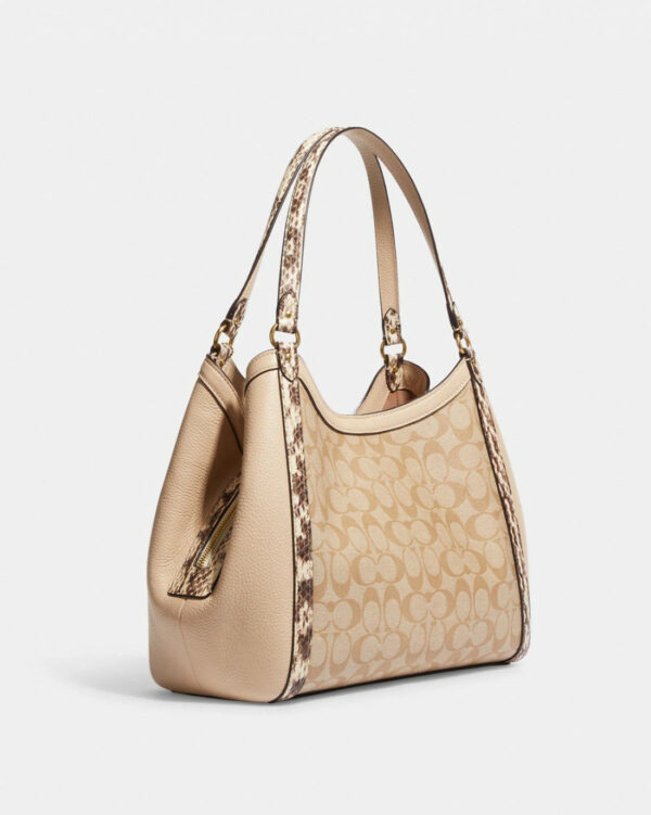 Coach Kristy Shoulder Bag In Color Block Signature (im/khaki Ivory) - Image 2
