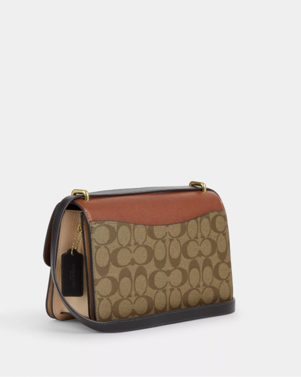 Coach Large Morgan Square Crossbody In Colorblock Signature Canvas (gold/khaki Multi) - Image 2
