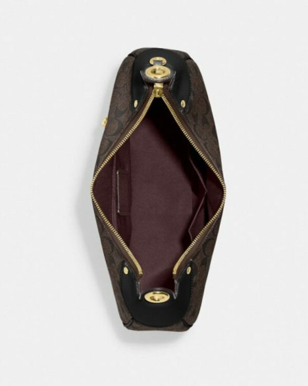 Coach Mara Hobo In Signature RSKF (Brown/Black) - Image 6