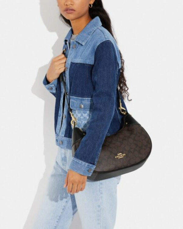Coach Mara Hobo In Signature RSKF (Brown/Black) - Image 4