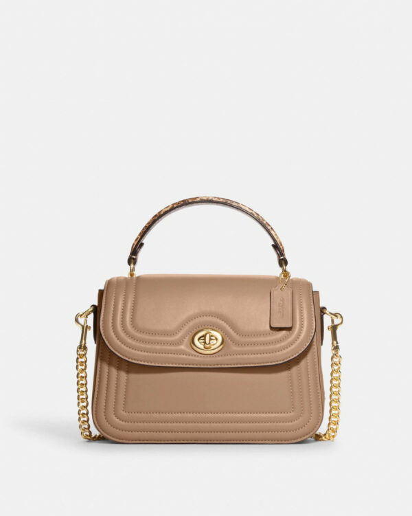 Coach Marlie Top Handle Satchel With Border Quilting (im/taupe)