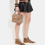 COACH MARLIE TOP HANDLE SATCHEL WITH BORDER QUILTING (IM:TAUPE)