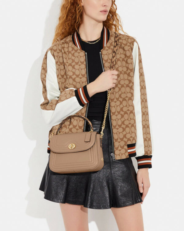 Coach Marlie Top Handle Satchel With Border Quilting (im/taupe) - Image 3