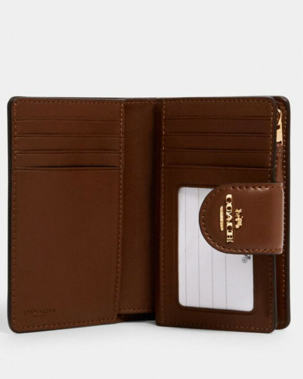 Coach Medium Corner Zip Wallet In Signature (khaki/saddle) - Image 2