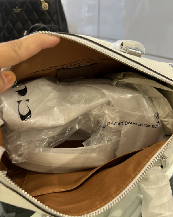 Coach Millie Satchel In Colorblock Signature Canvas (silver/chalk/glacier White) - Image 4