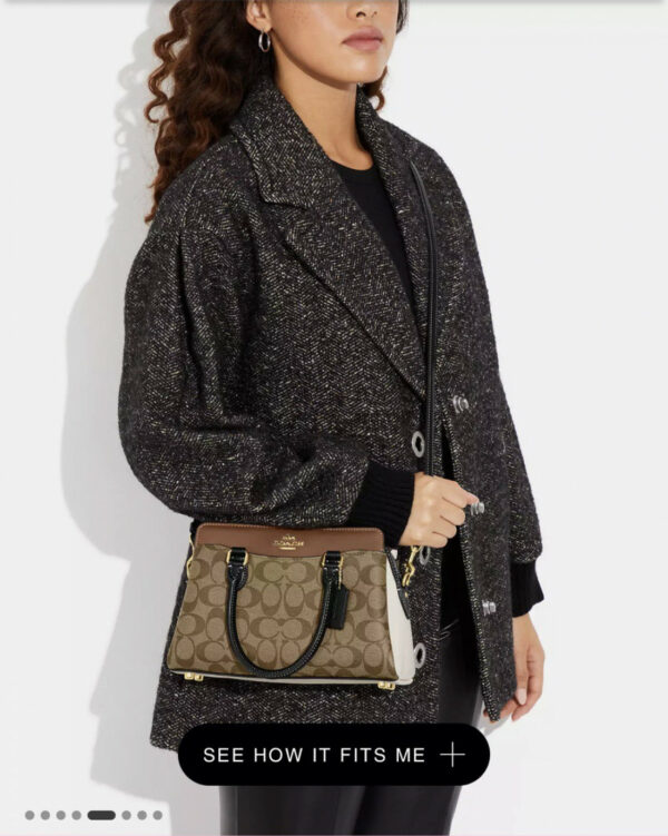 Coach Mini Darcie Carryall In Colorblock Signature Canvas (im/khaki Multi) - Image 3
