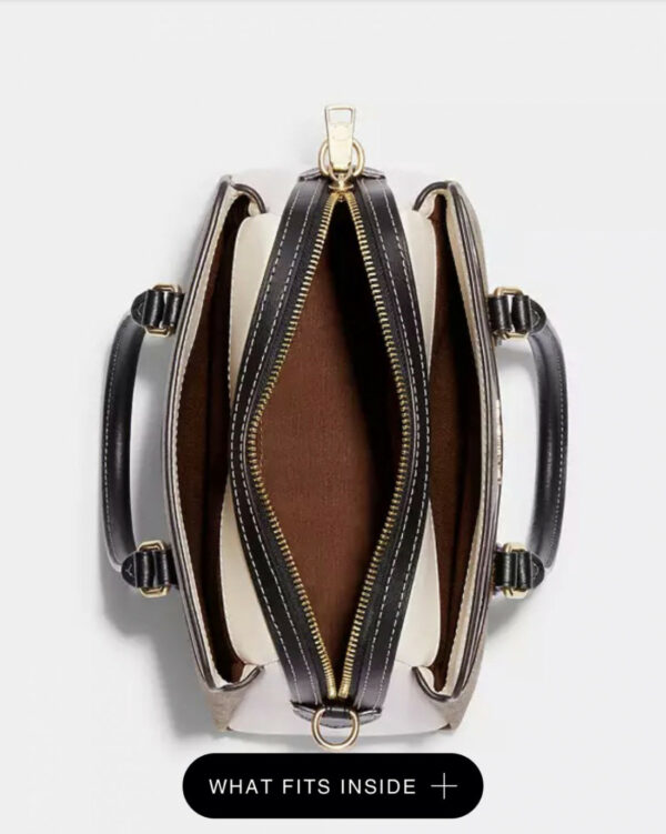 Coach Mini Darcie Carryall In Colorblock Signature Canvas (im/khaki Multi) - Image 2