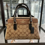 COACH MINI DARCIE CARRYALL IN COLORBLOCK SIGNATURE CANVAS (IM:KHAKI MULTI)