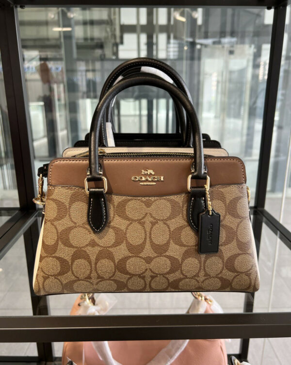 Coach Mini Darcie Carryall In Colorblock Signature Canvas (im/khaki Multi) - Image 5