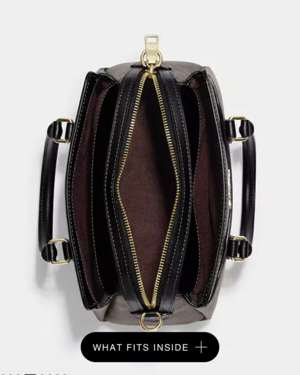 Coach Mini Darcie Carryall In Signature Canvas (Brown Black) - Image 3