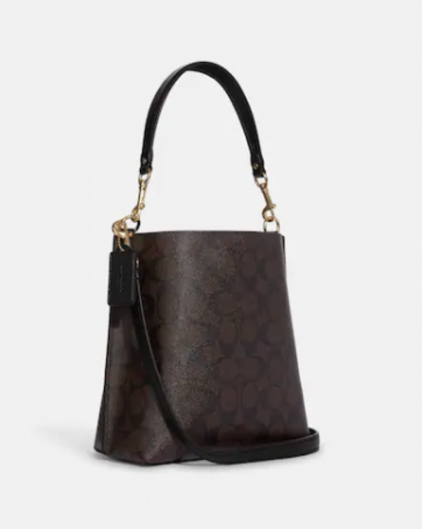 Coach Mollie Bucket Bag 22 In Signature (Brown Black) - Image 2
