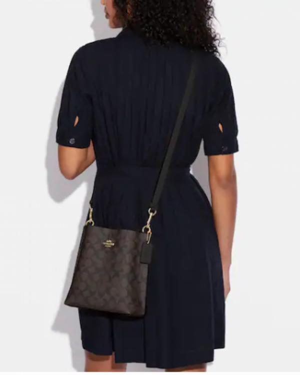 Coach Mollie Bucket Bag 22 In Signature (Brown Black) - Image 4