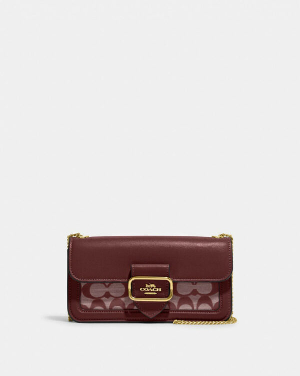 [Clearance] - Coach Morgan Crossbody In Signature Chambray (Wine Multi)