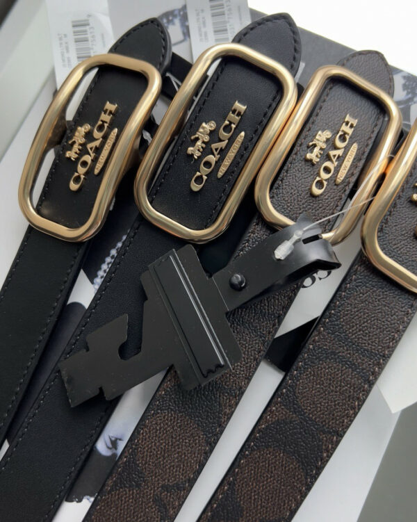 Coach Morgan Rectangle Buckle  Belt 25mm  (im/black) - Image 2