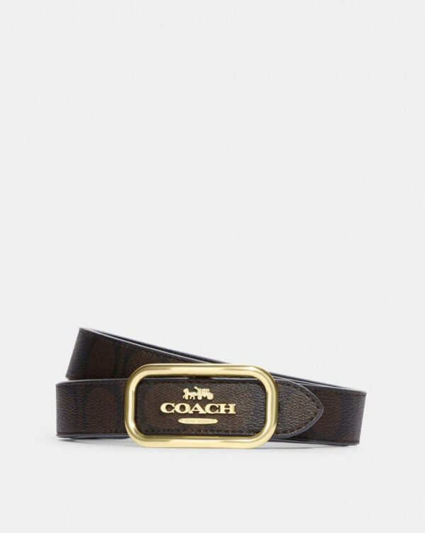 Coach Morgan Rectangle Buckle  Belt 25mm  (im/brown Black)