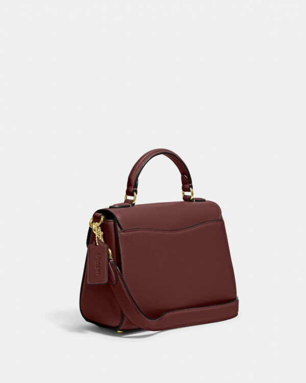 Coach Morgan Top Handle Satchel In Signature Chambray (gold/wine Multi) - Image 2