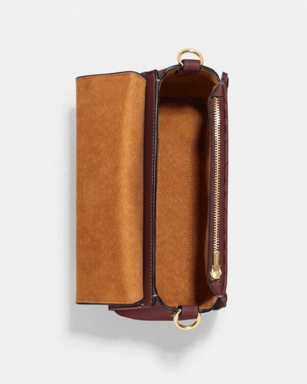 Coach Morgan Top Handle Satchel In Signature Chambray (gold/wine Multi) - Image 3