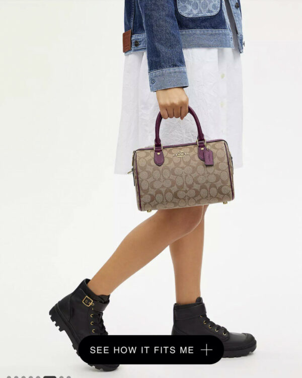 Coach Rowan Satchel In Colorblock (im/khaki/deep Berry) - Image 2