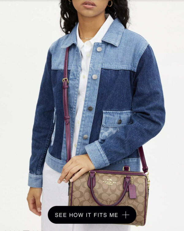 Coach Rowan Satchel In Colorblock (im/khaki/deep Berry) - Image 4
