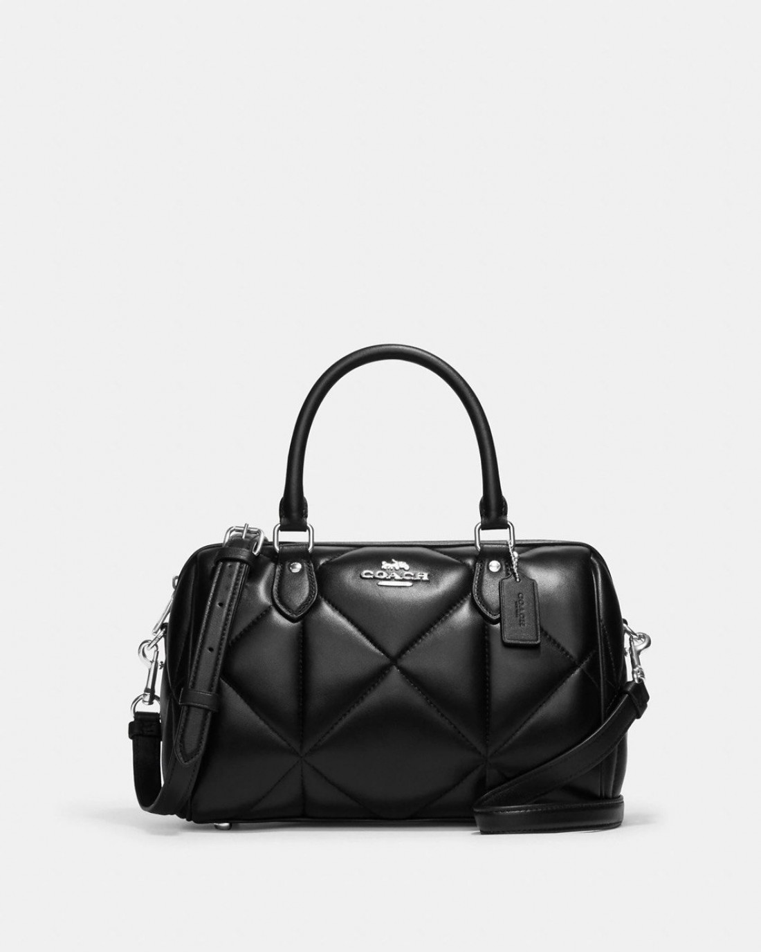 Coach Rowan Satchel With Puffy Diamond Quilting sv black Badlands Butik Sarah Shaber