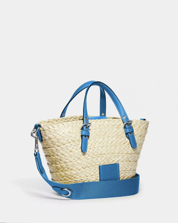 CLEARANCE-Coach Small Tote (Silver/Natural/Racer Blue) - Image 2