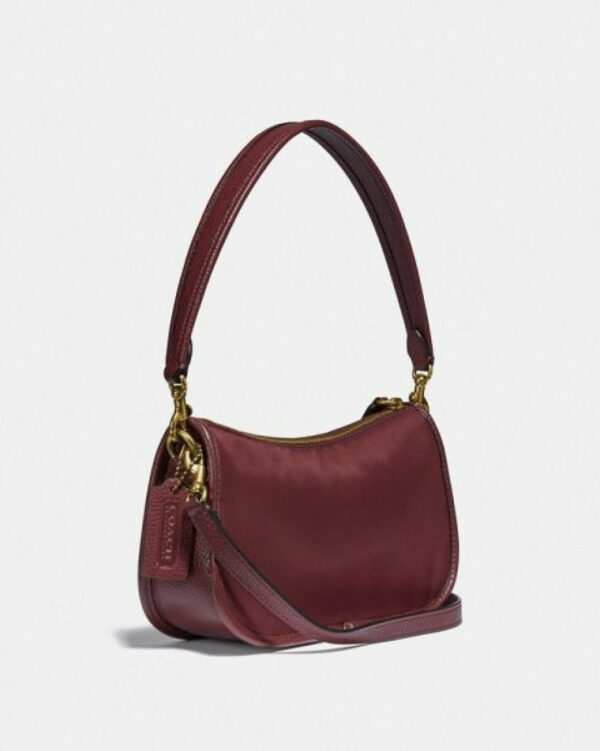 Coach Swinger Bag With Vintage Rose Print Interior (Brass Wine/RSKF) - Boutique Collection - Image 2