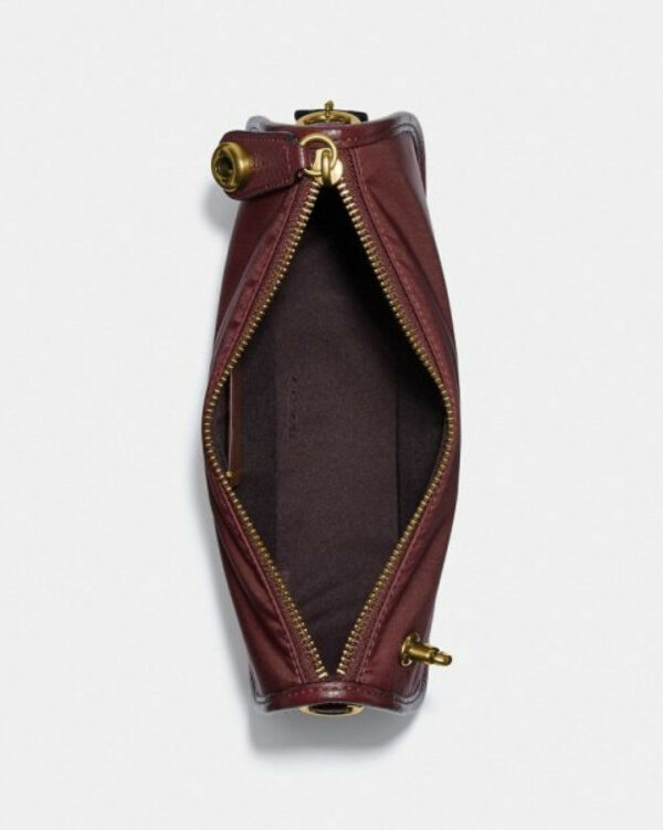 Coach Swinger Bag With Vintage Rose Print Interior (Brass Wine/RSKF) - Boutique Collection - Image 3