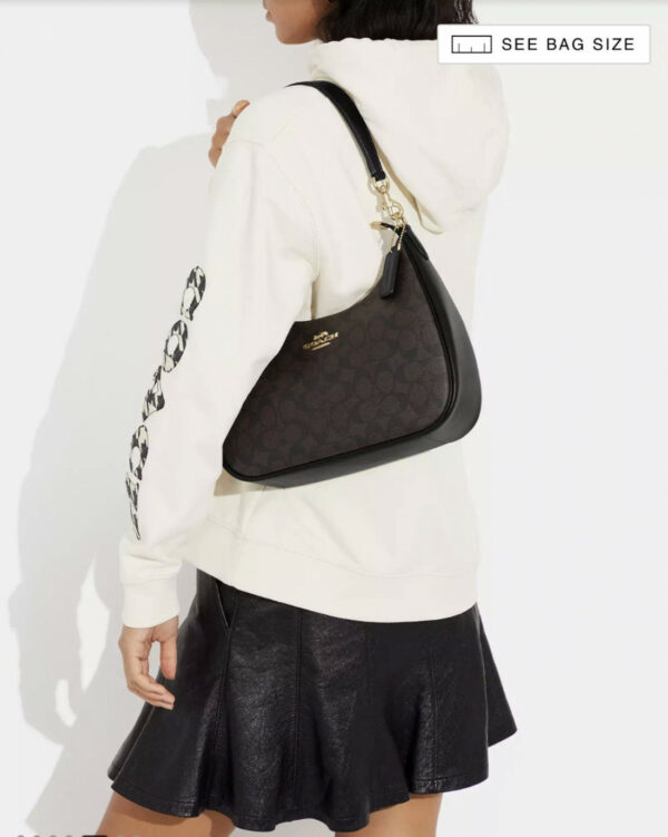 Coach Teri Hobo In Signature Canvas (im/brown Black) - Image 4