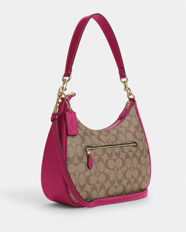 Coach Teri Hobo In Signature Canvas (im/khaki/cerise) - Image 2